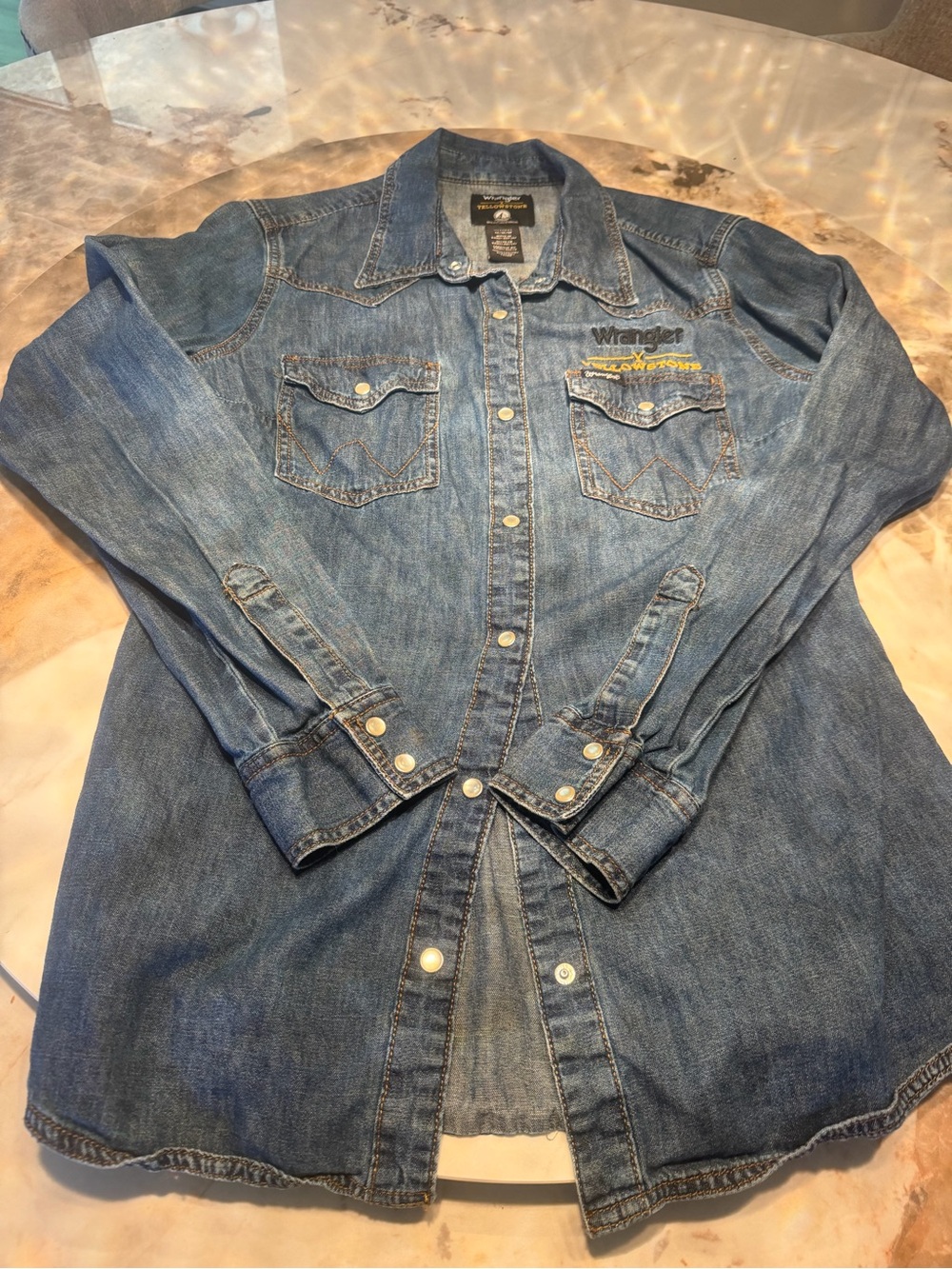 Wrangler Classic Blue Denim Shirt - Blue